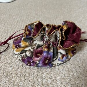 Floral Drawstring Pouch with 8 little pouches inside.